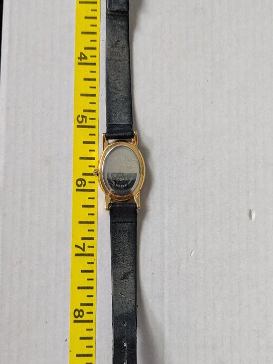 Vintage MOVADO Museum Quartz Wrist Watch Black Dial Leather Strap